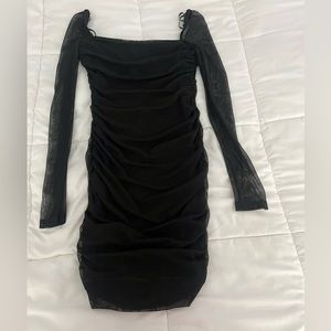 Princess Polly Charvi Long Sleeve Mini Dress Black